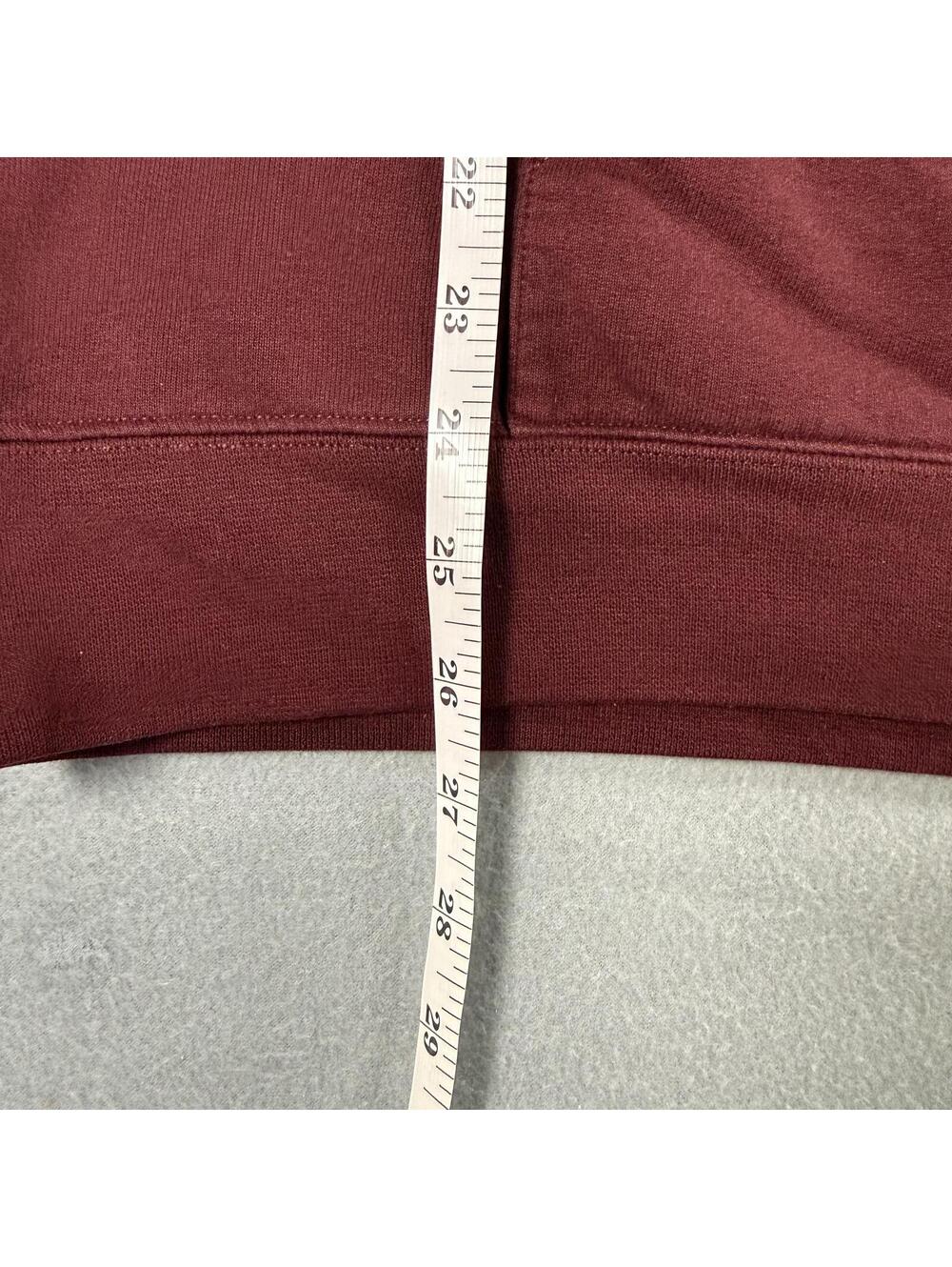 Vintage Champion Eco Fleece Dean College Hoodie Maroon XL - Distressed - Picture 6 of 8